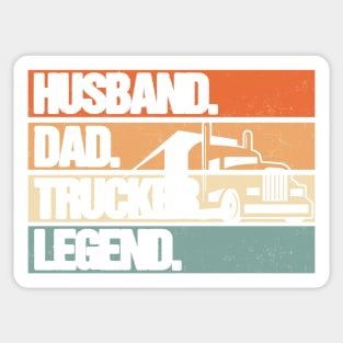 Husband Dad Trucker Legend Truck Driver Father Sticker